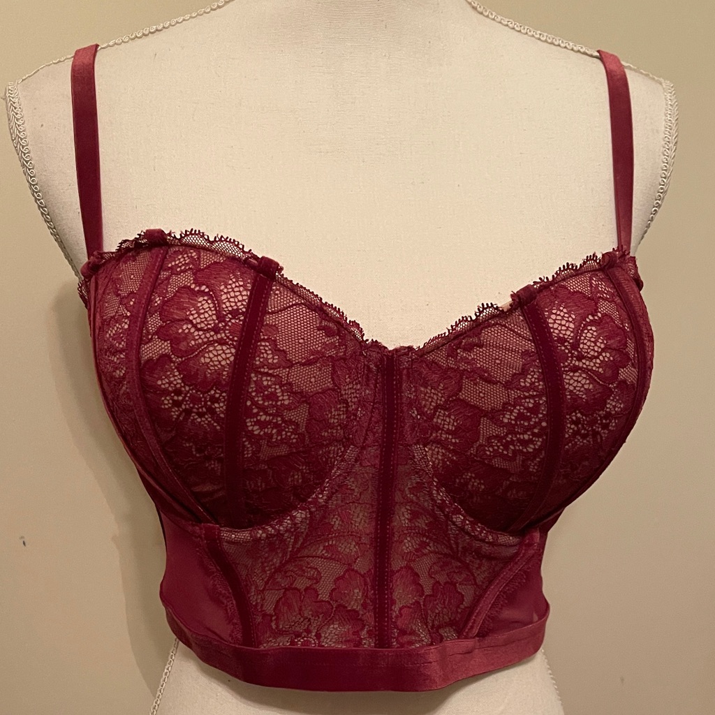 Adore Me Burgundy Lace Bustier